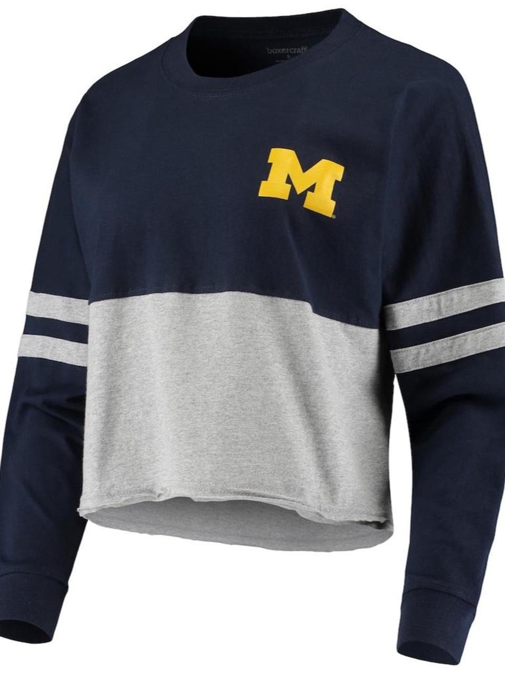 Michigan Wolverines Cropped Retro Jersey Long Sleeve T-Shirt - XL